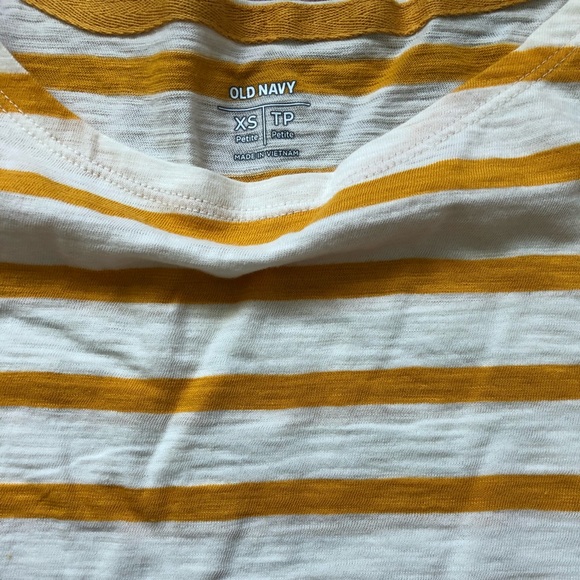 OLD NAVY | Yellow White Stripe Long Sleeve T Shirt XS - Picture 4 of 8